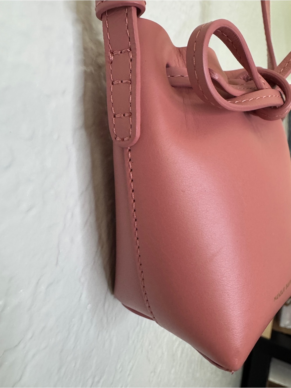 Mansur Gavriel Red Leather Mini Bucket Crossbody - Picture 6 of 15